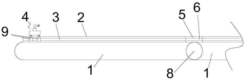 A folding bridge detection arm and detection vehicle