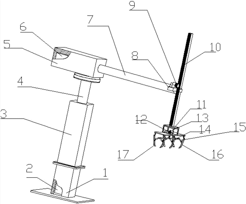 Automatic stacking mechanical arm for solar glass tubes