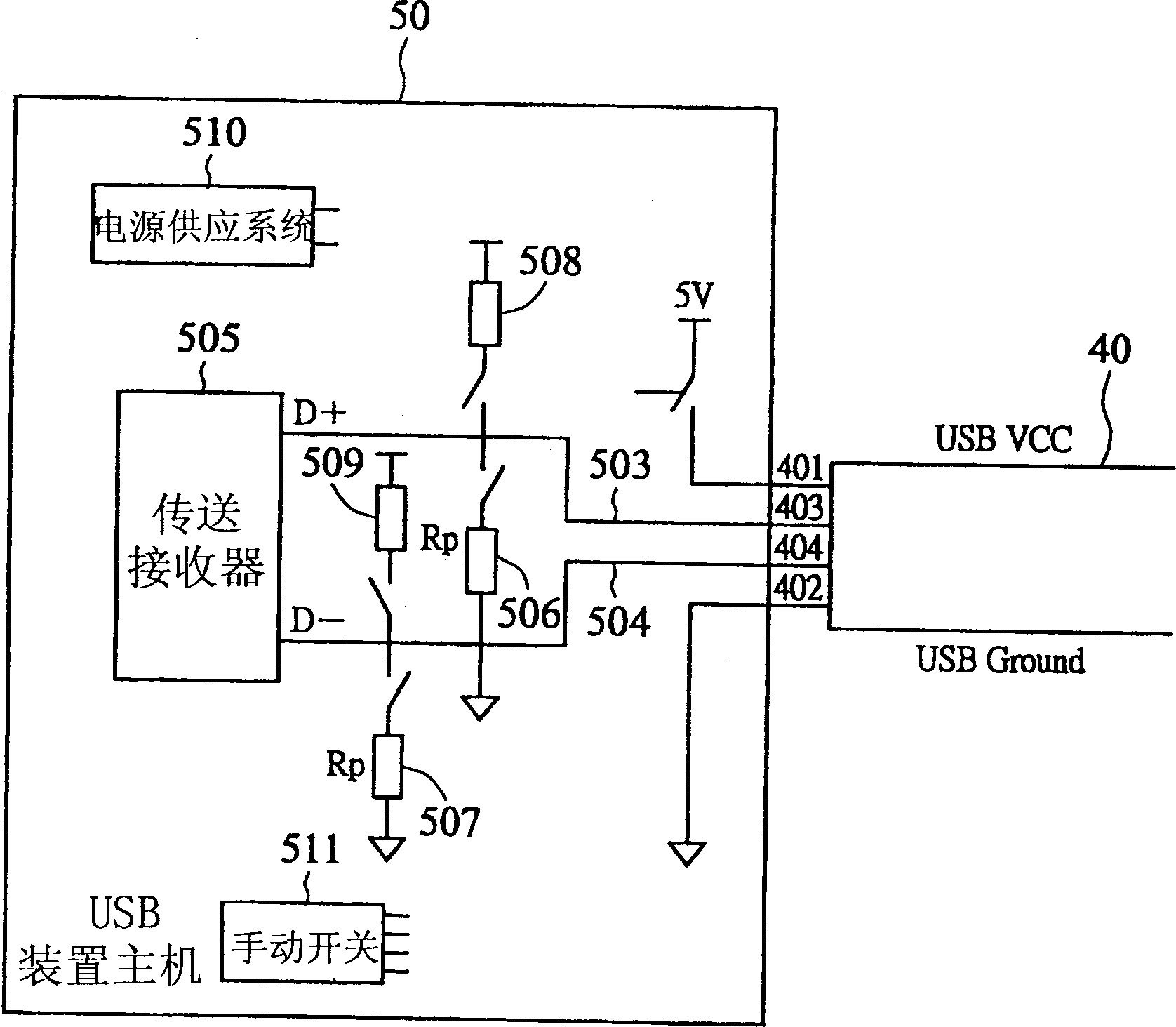 Universal serial bus (USB) connection detecting circuit system and its operation method