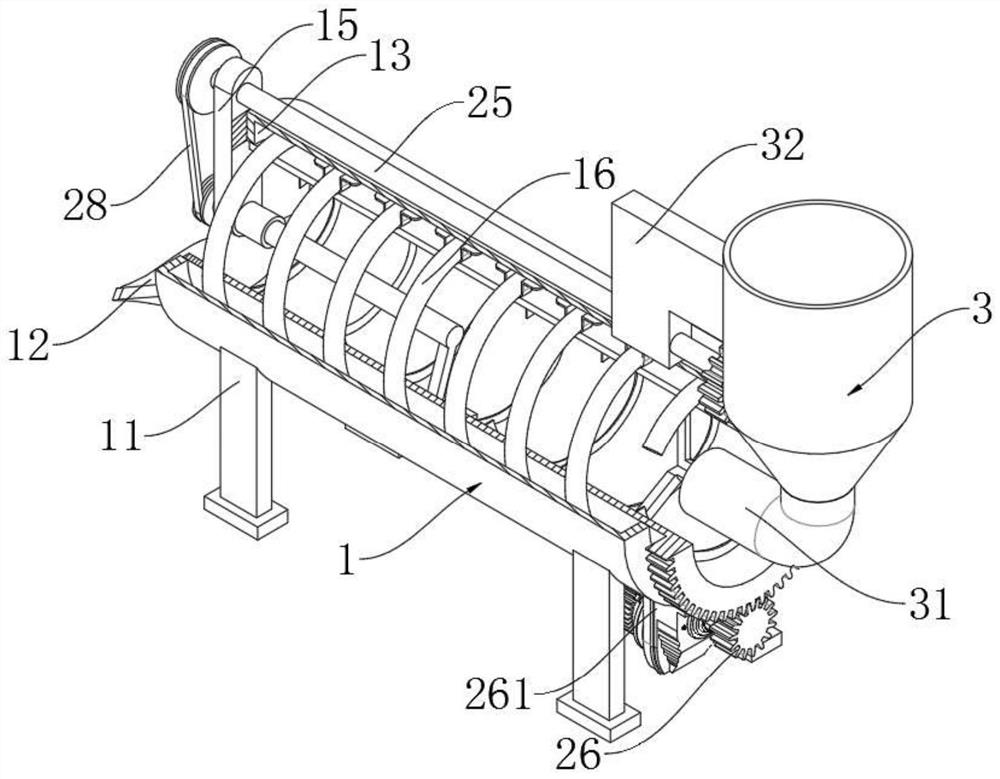 Rotary drum type tea frying machine with strip rolling function for tea processing