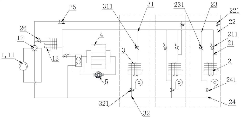 Converter station heat recovery air conditioning system and control method thereof, and converter station