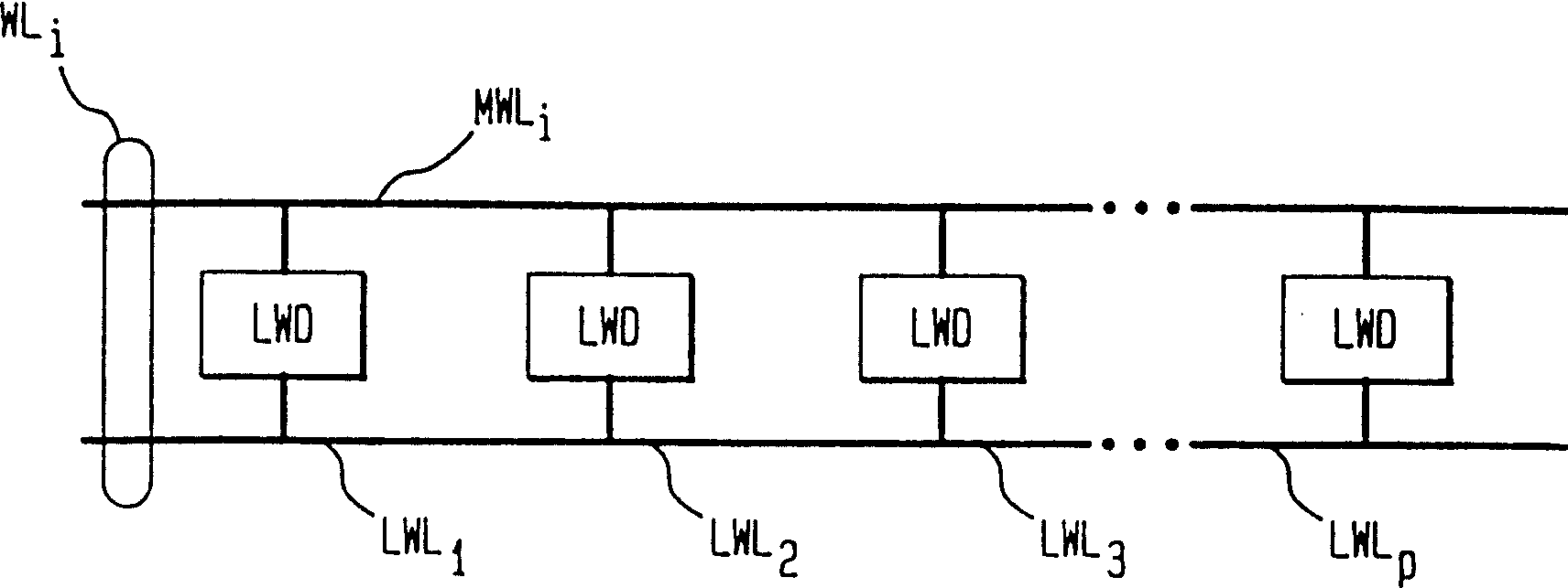 High density semiconductor memory having diagonal bit lines and dual word lines