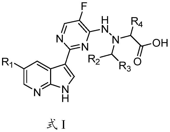 Azaindole derivative containing aza amino acid as well as preparation and application thereof