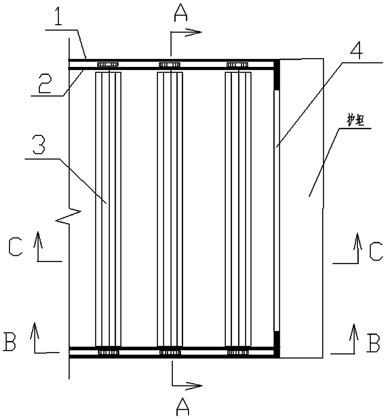 Stilling pool auxiliary device capable of dissipating energy by utilizing self water power