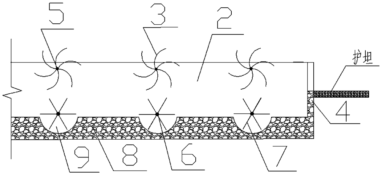 Stilling pool auxiliary device capable of dissipating energy by utilizing self water power