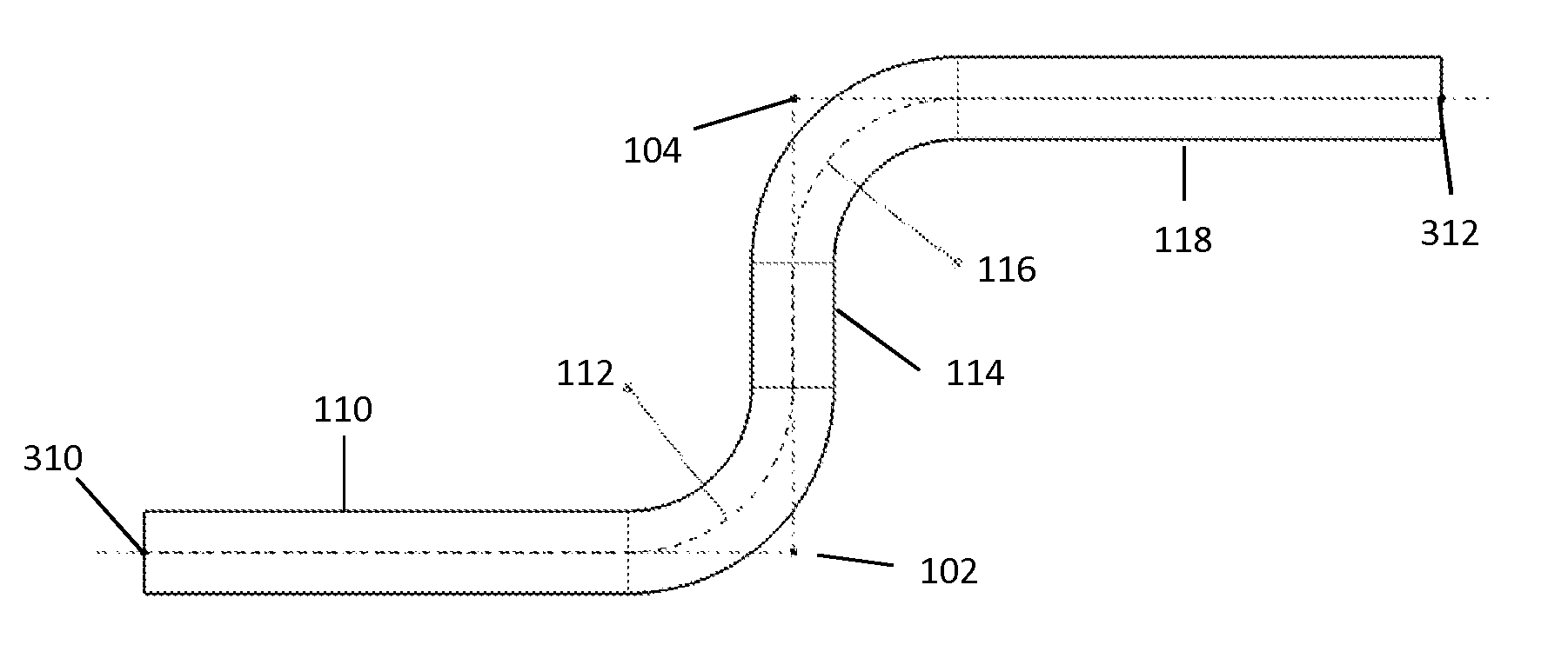Design of a path connecting a first point to a second point in a three-dimensional scene