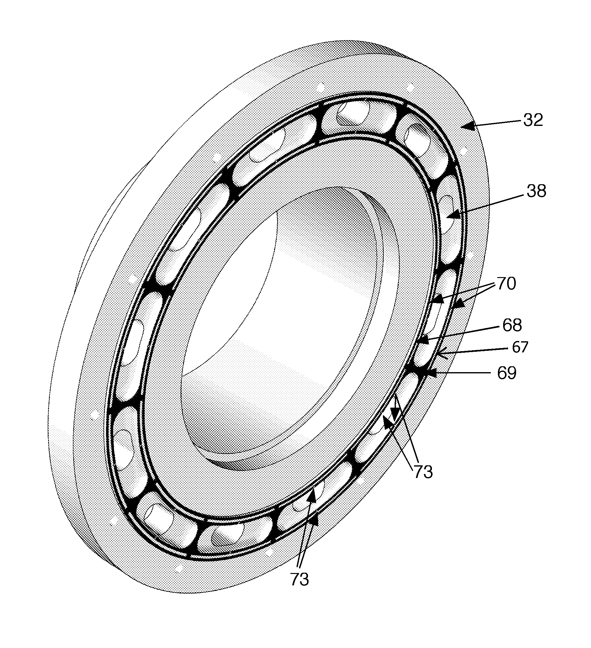 Axial bearing for use in a hydraulic device, a hydraulic transformer and a vehicle with a hydraulic drive system