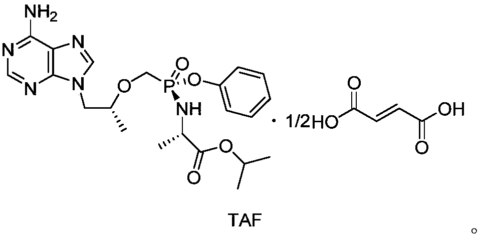 Preparation method of key intermediate TAF (tenofovir alafenamide fumarate)