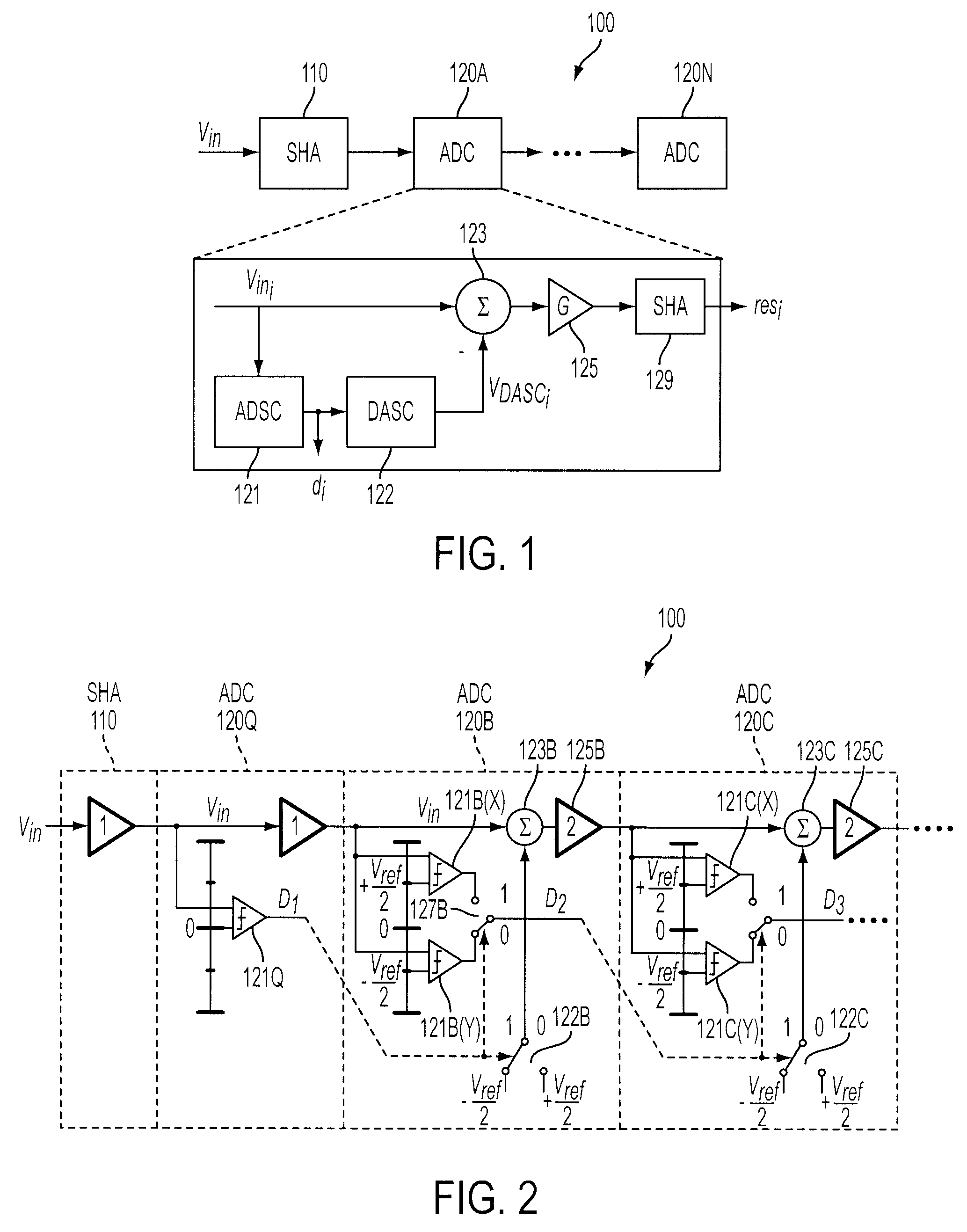 Analog-to-digital converter using lookahead pipelined architecture and open-loop residue amplifiers