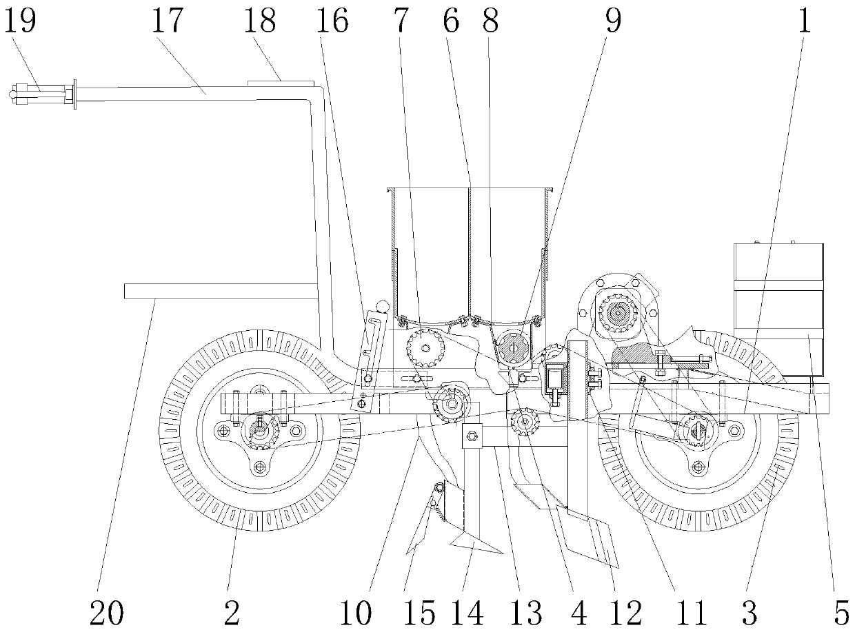 Agricultural sowing vehicle with watering function