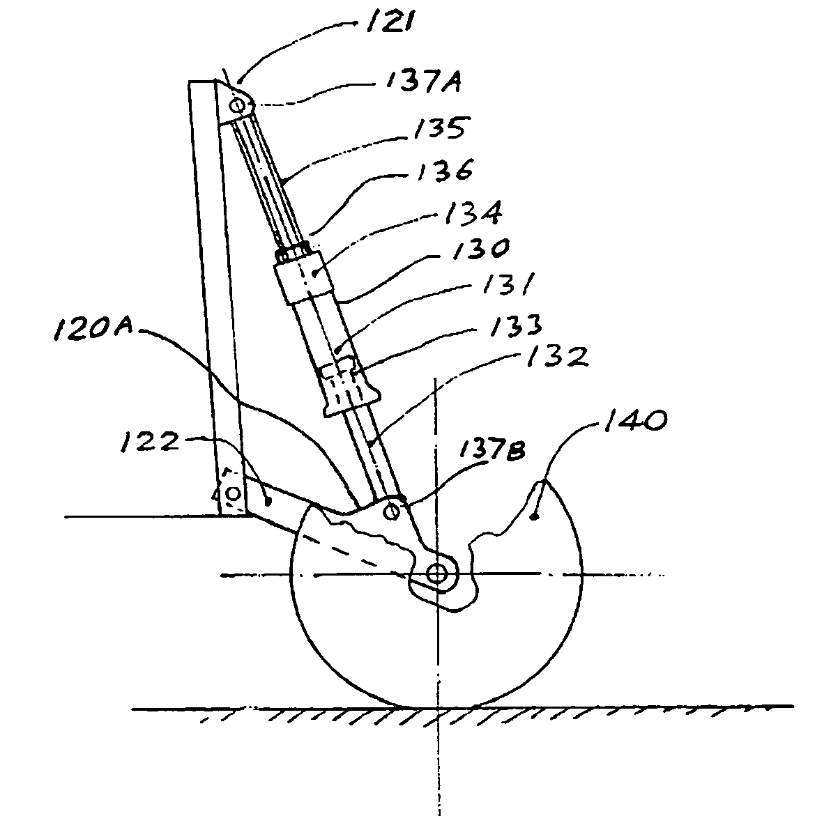 Aircraft landing gear with integrated extension, retraction, and leveling feature