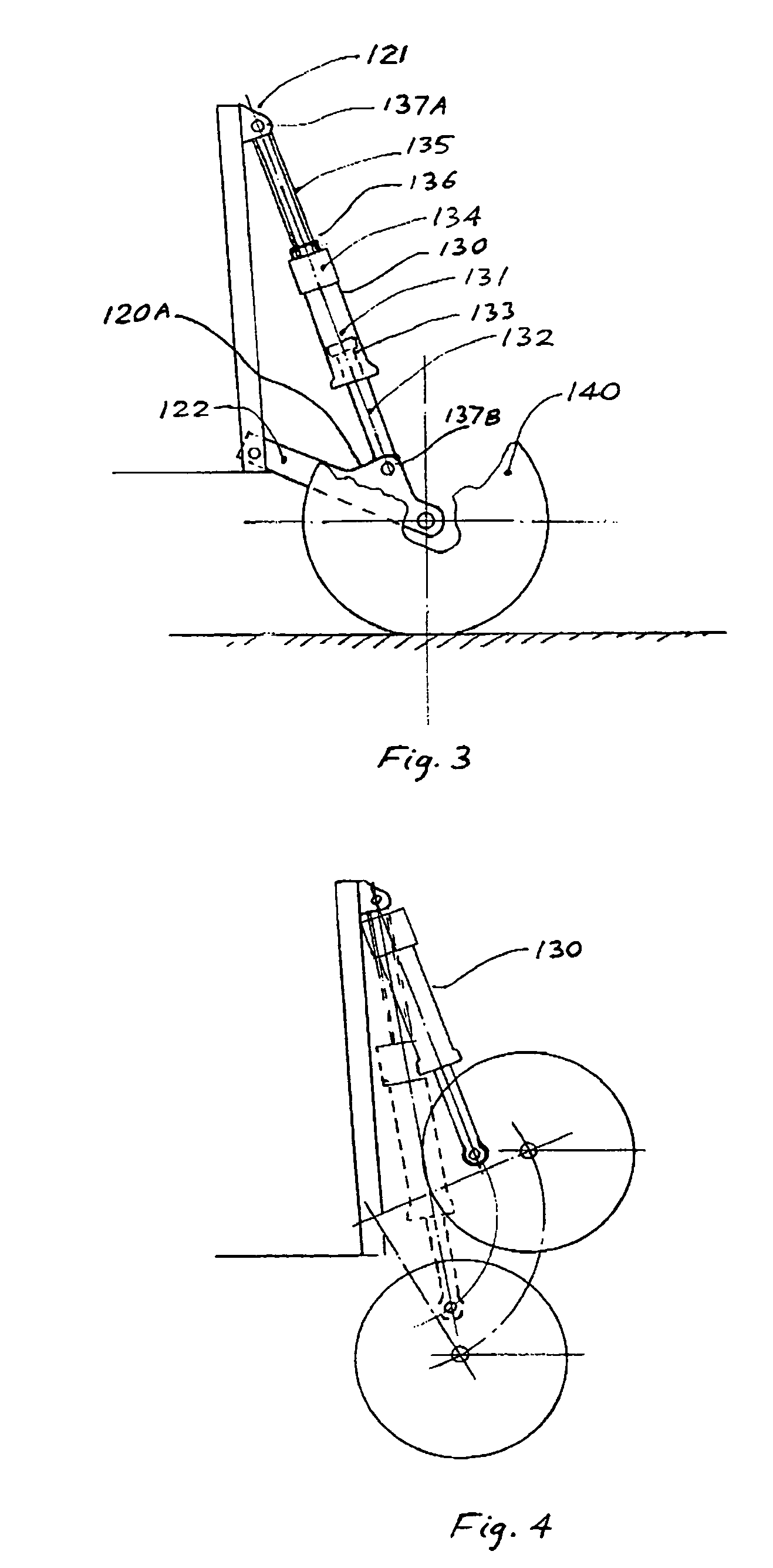 Aircraft landing gear with integrated extension, retraction, and leveling feature