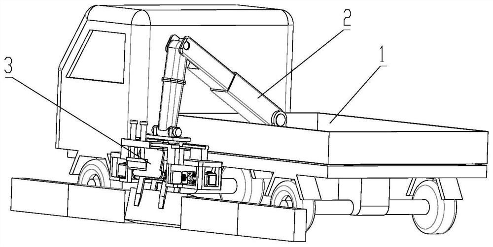 Shearing device for tree root hair at road traffic stone