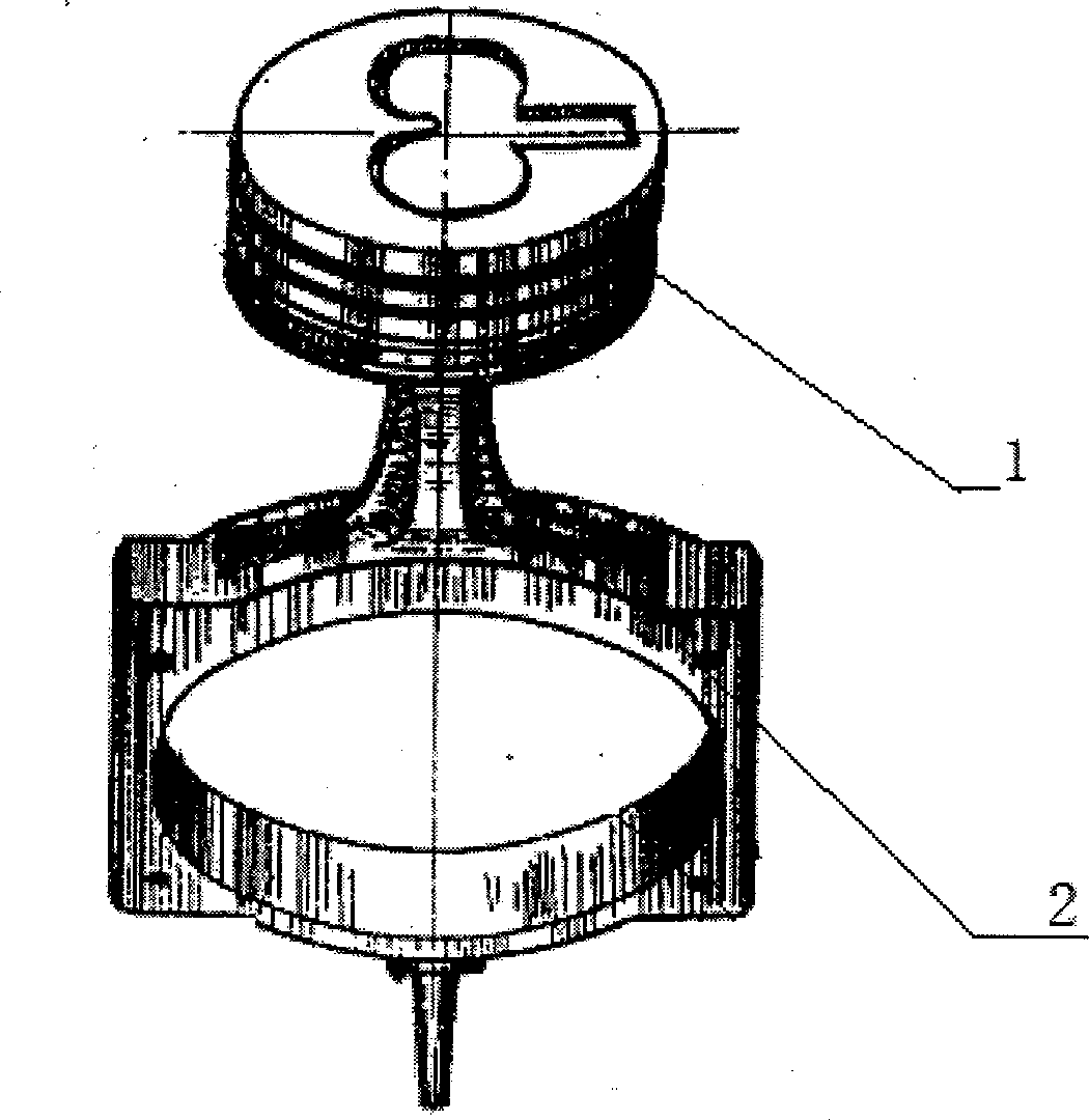 Piston for double-stroke crank round sliding block internal combustion engine and internal combustion engine