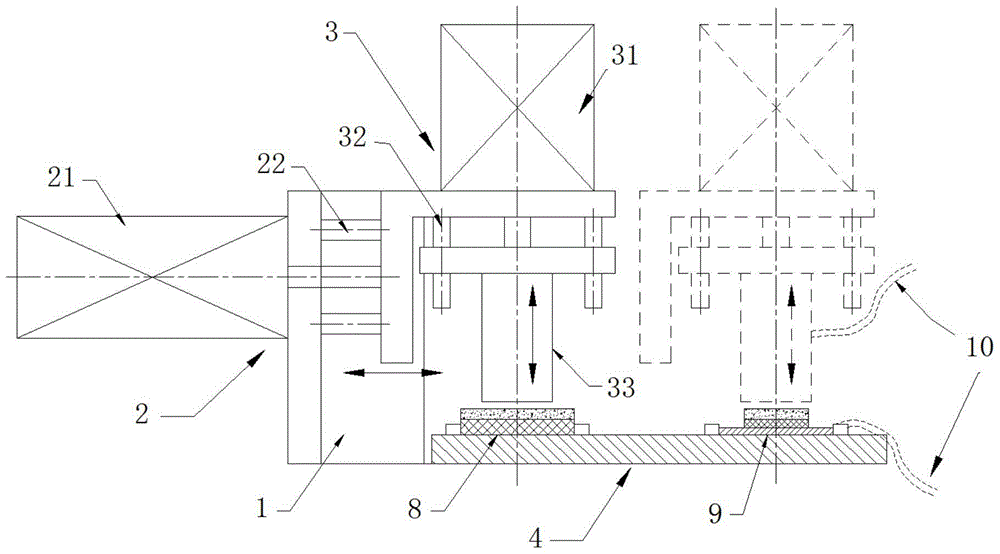 A strip-shaped metal layer film punching device and method thereof