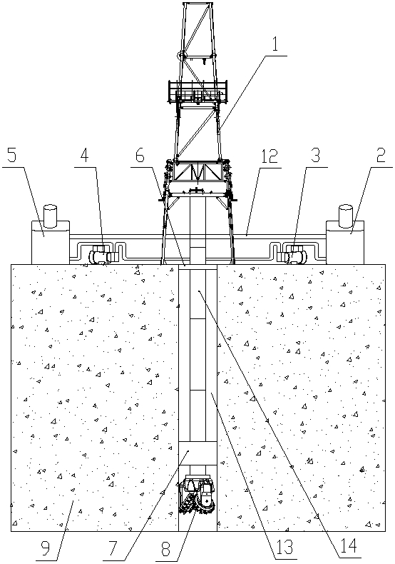 Oil drilling system with drilling fluid in and out