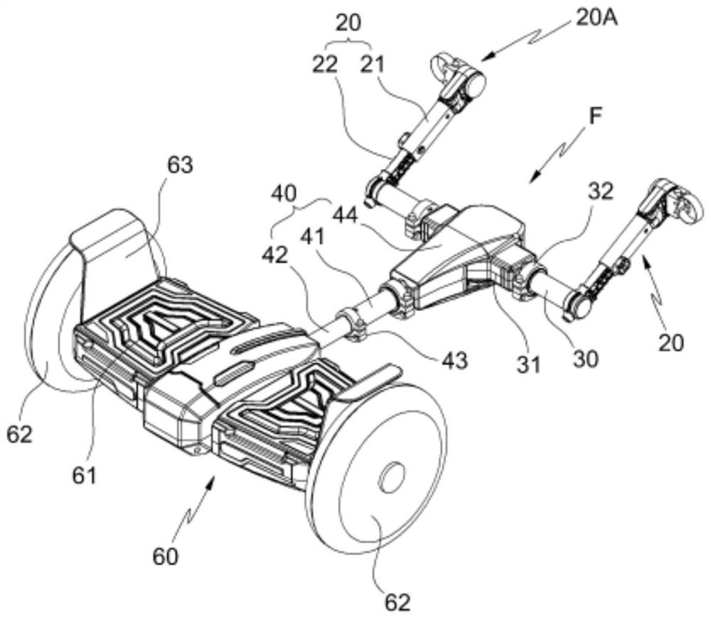 Riding device including driving unit for non-powered vehicle body