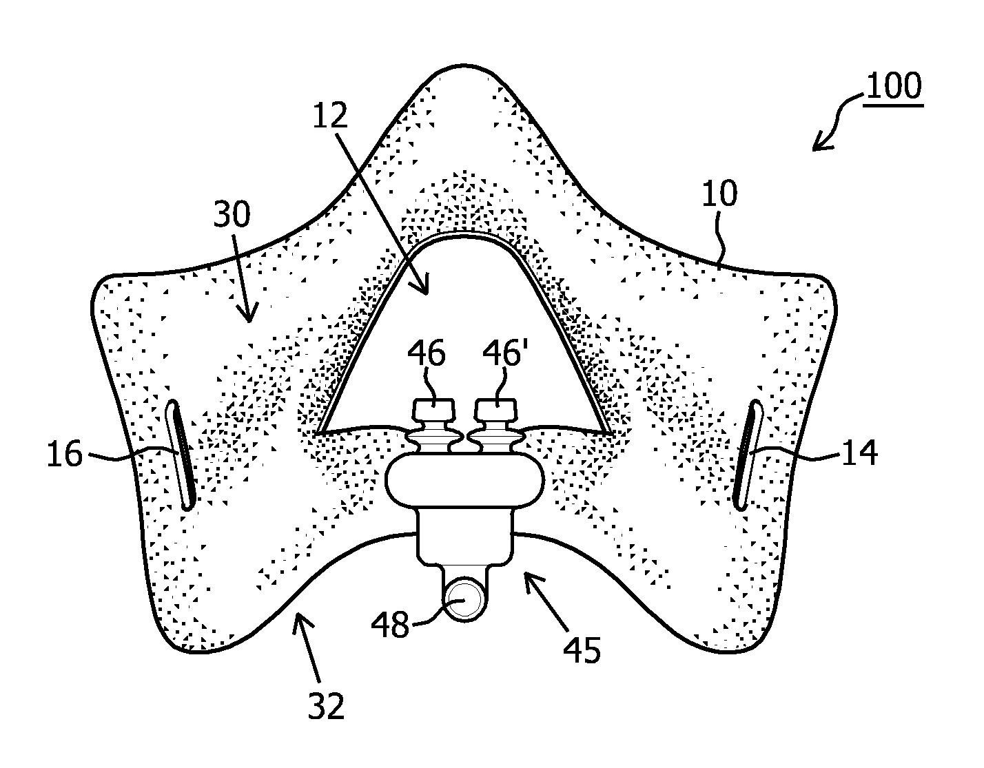 Wearable medical support for delivery of fluids to the nose