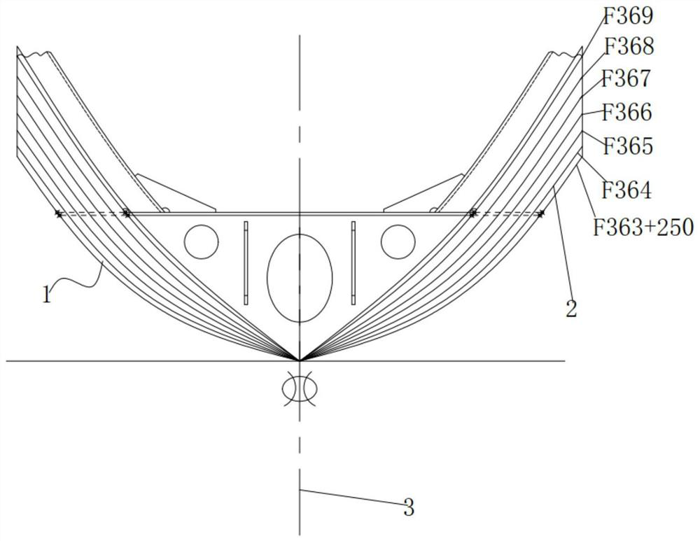 A normal construction method for the outer plate of a ship's bow section