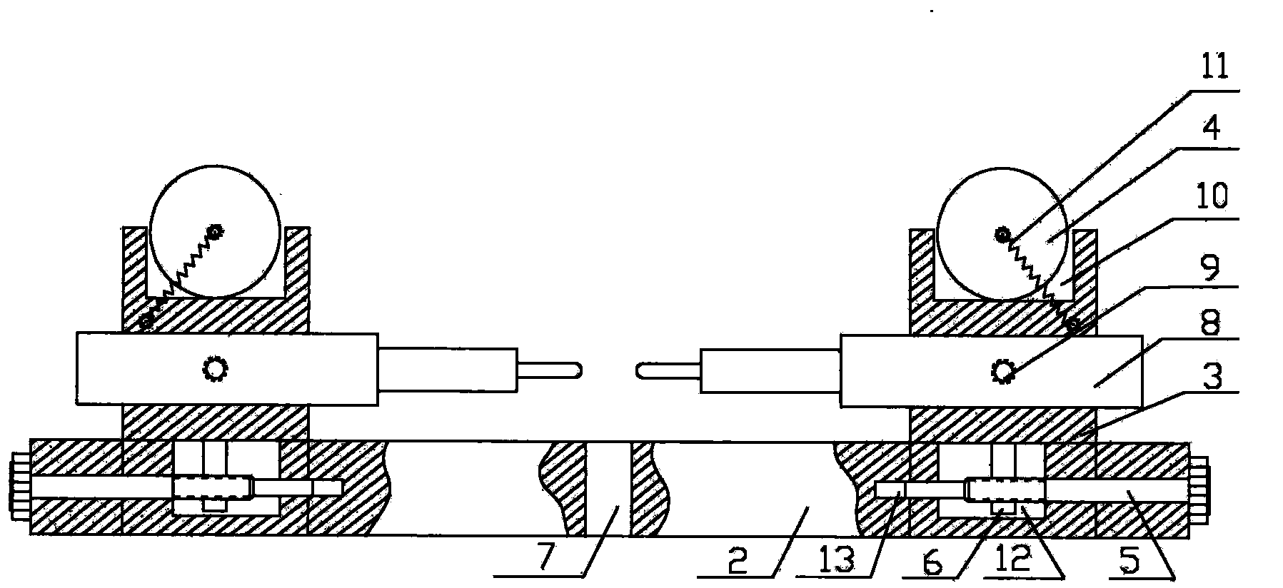 Novel three point bending test device for rock sample