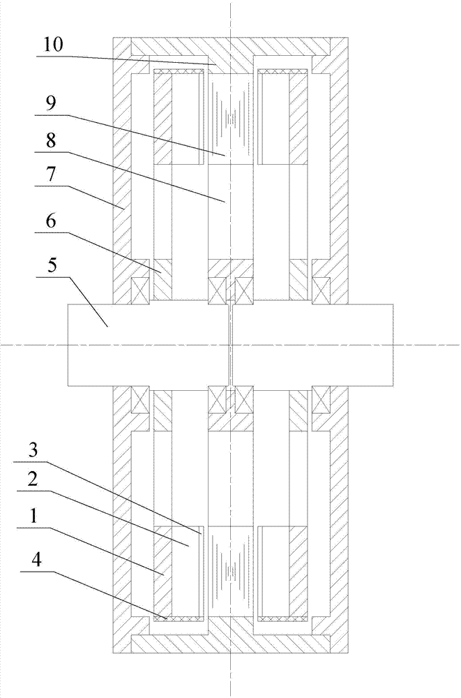 Axial-field permanent magnet compensated impulse generator with double contra-rotating rotors