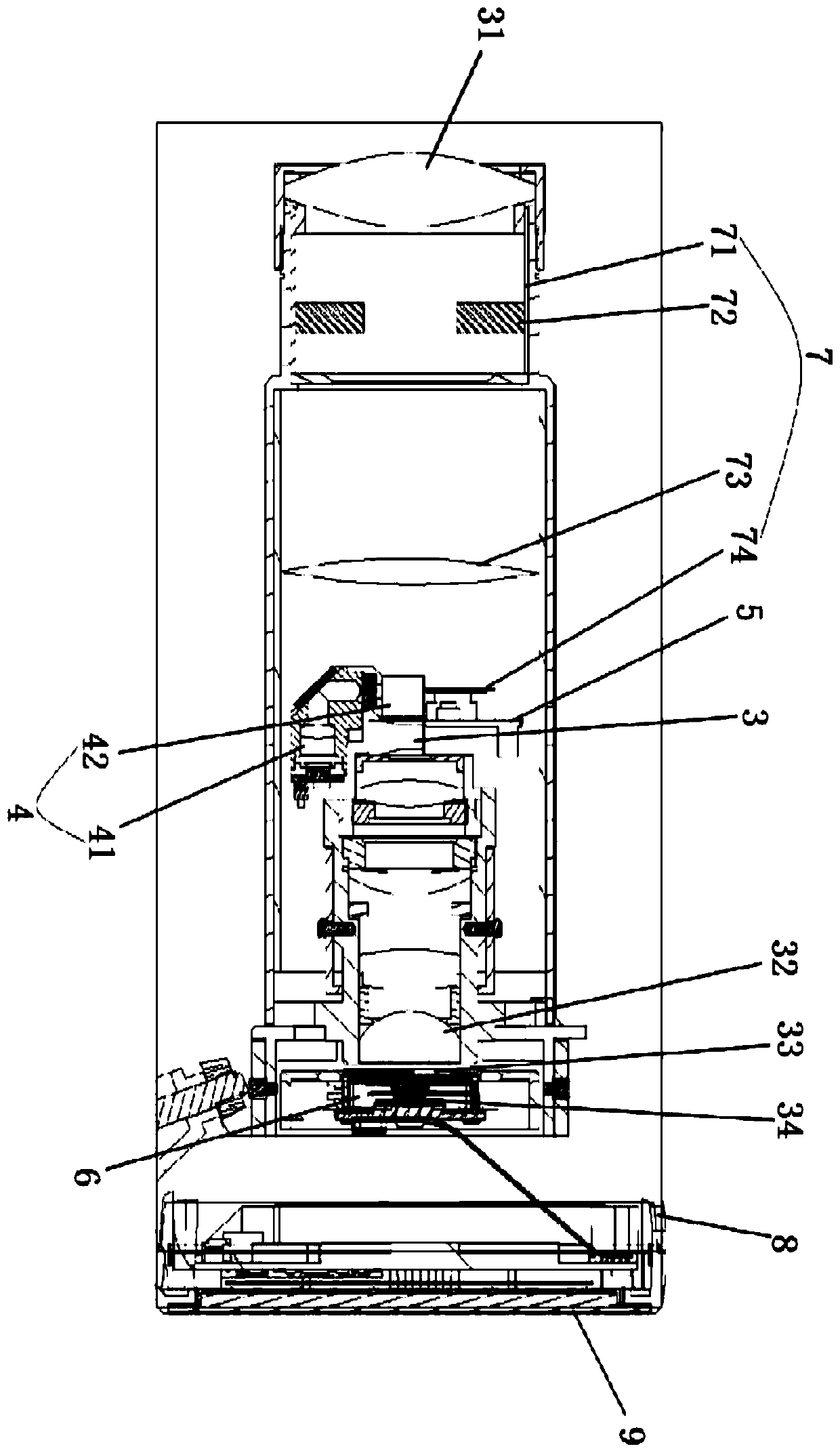 Portable off-axis illumination automatic focusing fundus imaging device