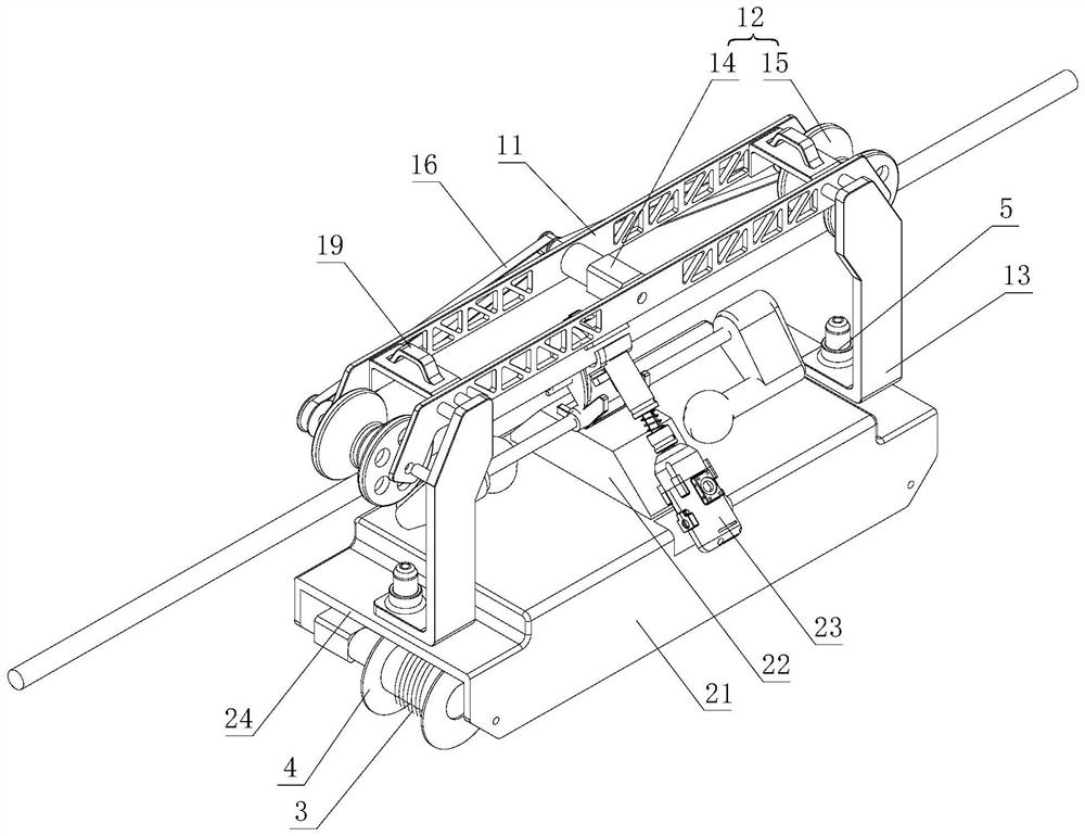 Damper live-line disassembly and assembly robot capable of automatically getting on and off line