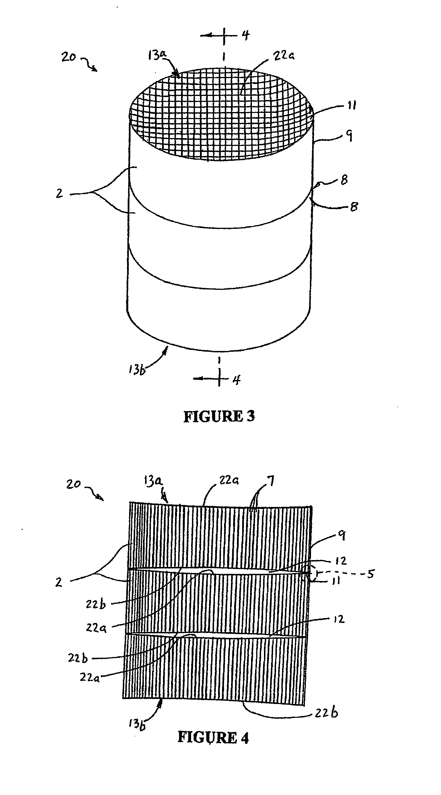 Fluid treatment device having multiple layer honeycomb structure and method of manufacture