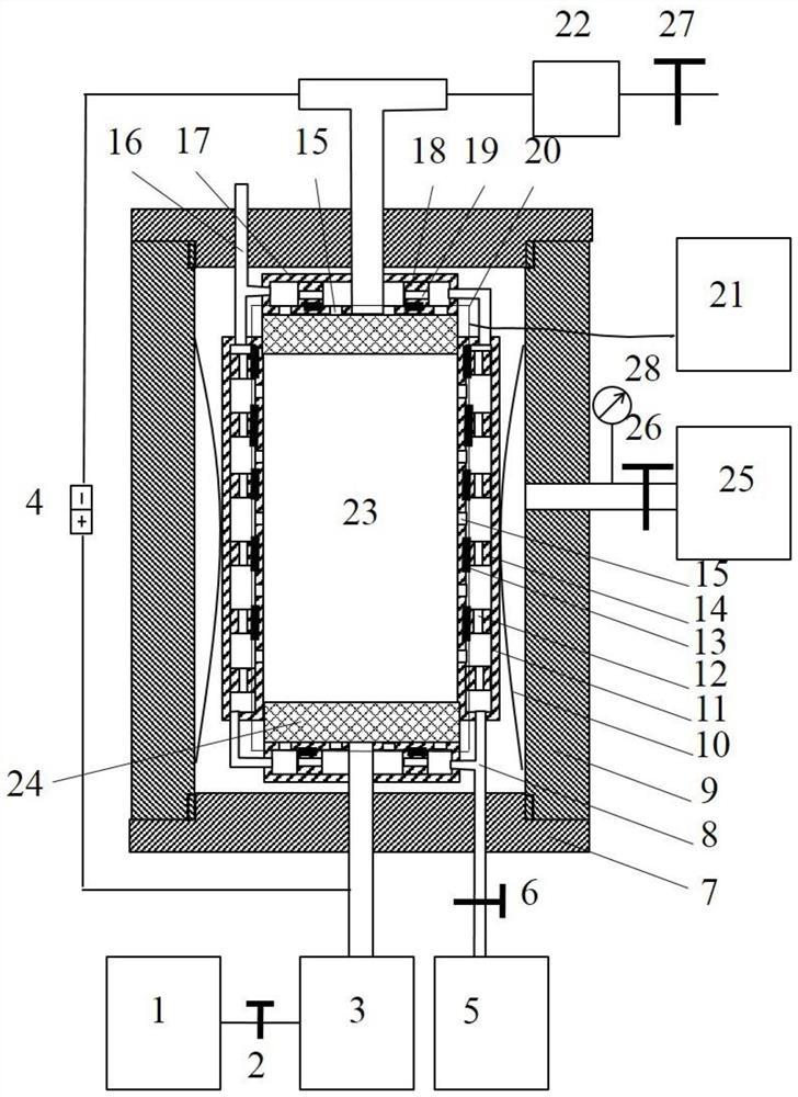 A water lock release ability evaluation device for coupled detection of saturation and permeability