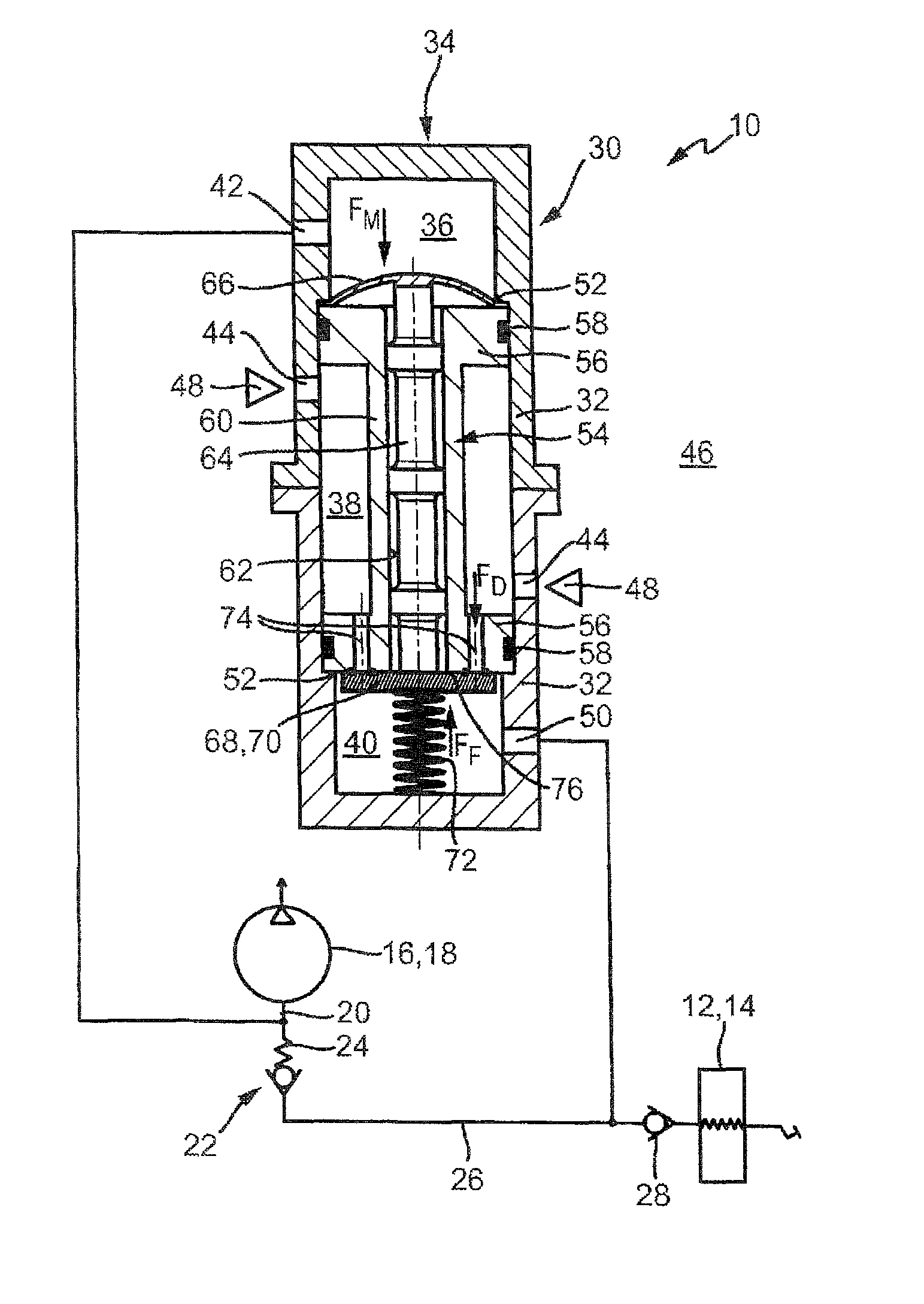 Device for producing and providing a vacuum, and ventilation valve