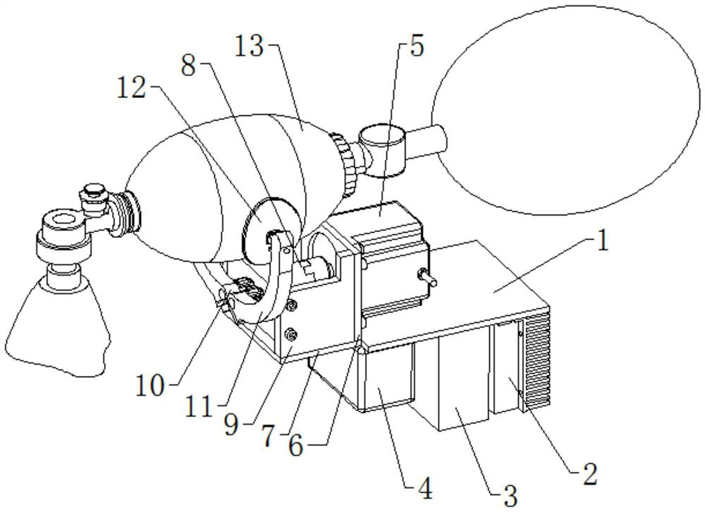Automatic pressing device of artificial respiration air bag