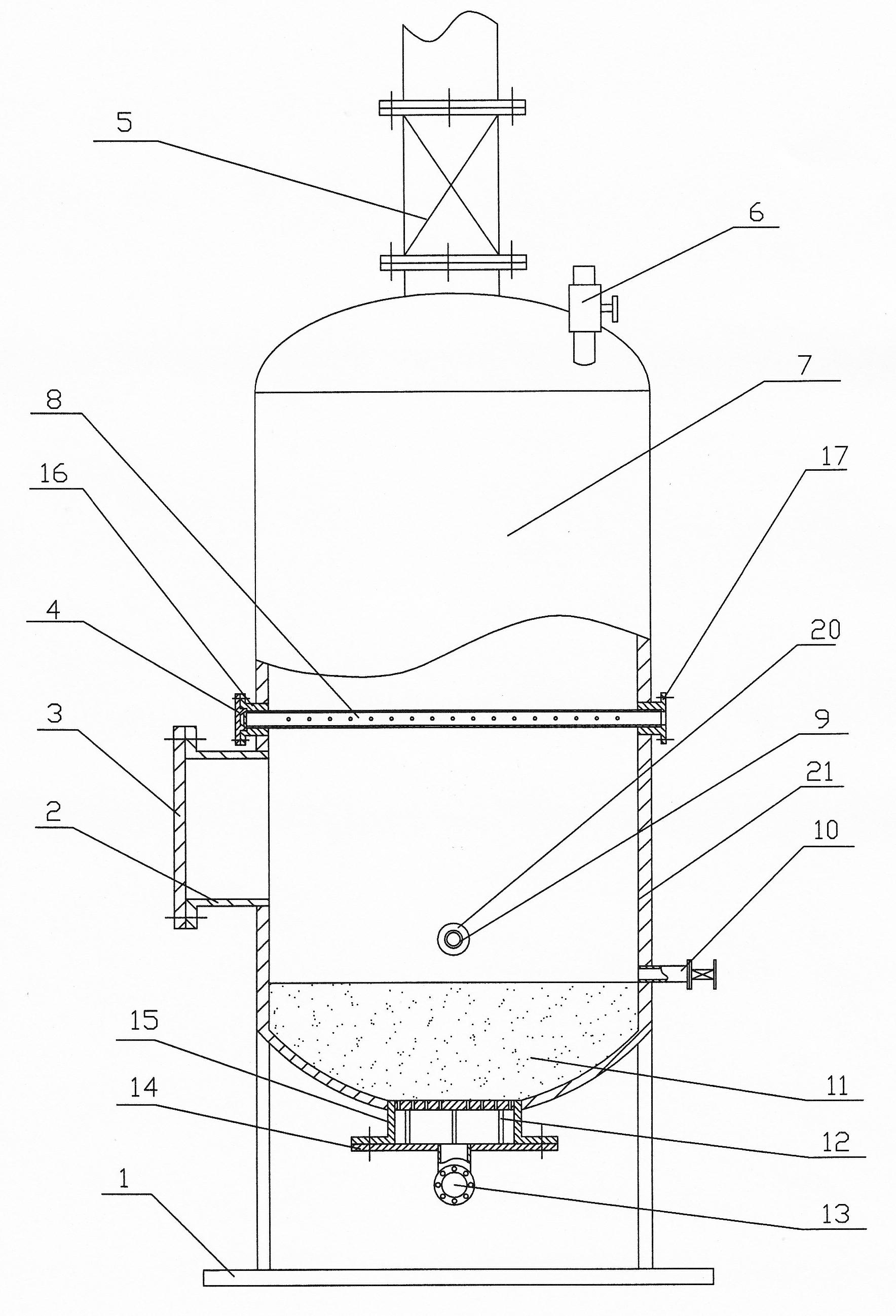 Ion exchange resin cleaning tower for uranium hydrometallurgy fixed bed