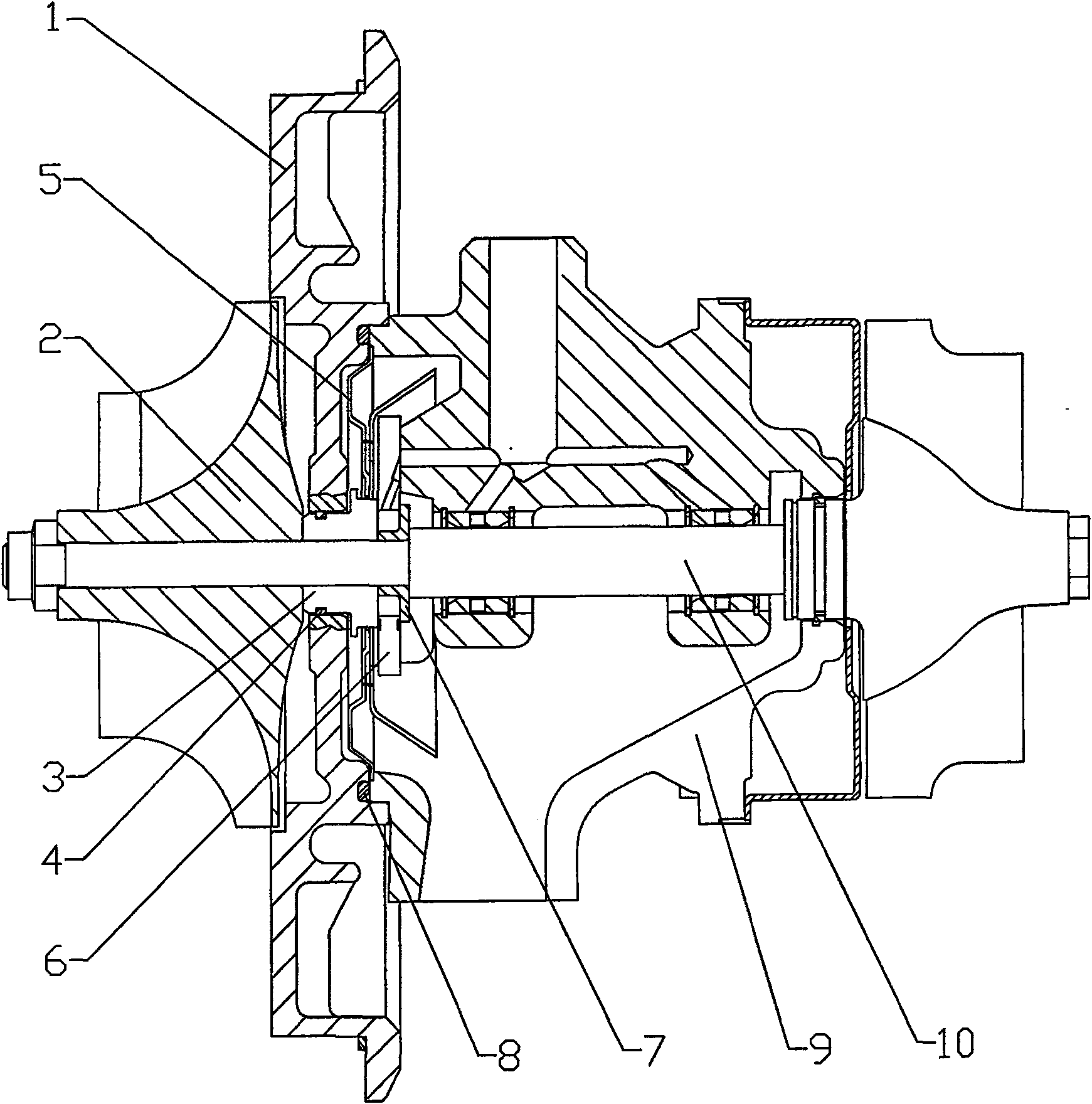 Exhaust-driven turbo-charger central rotor device