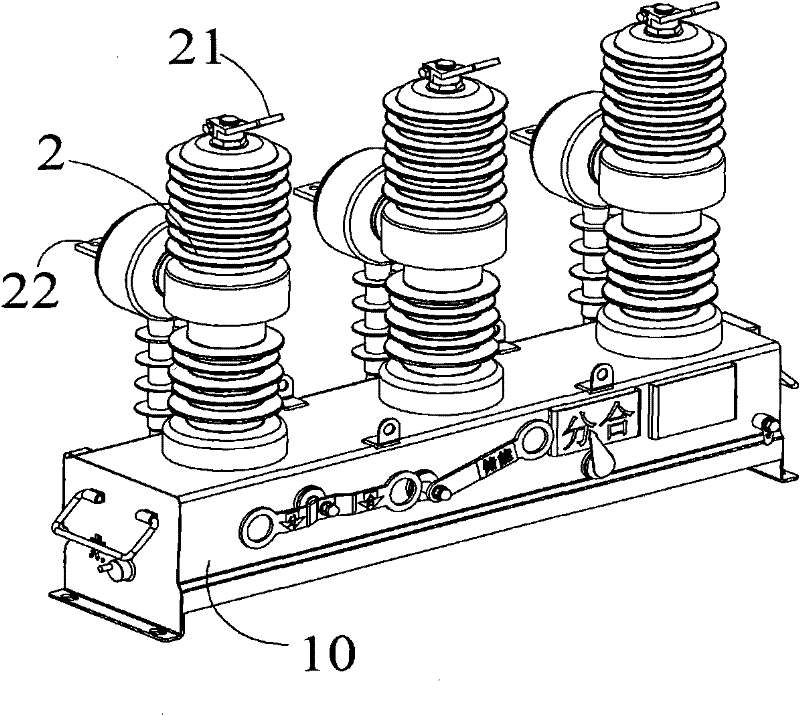 Device for interlocking electronic high-voltage circuit breaker and high-voltage isolating switch