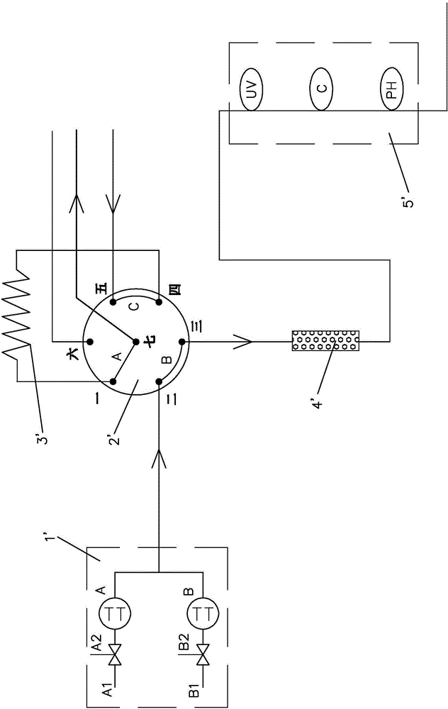 Five-position eight-way valve and chromatogram system based on five-position eight-way valve