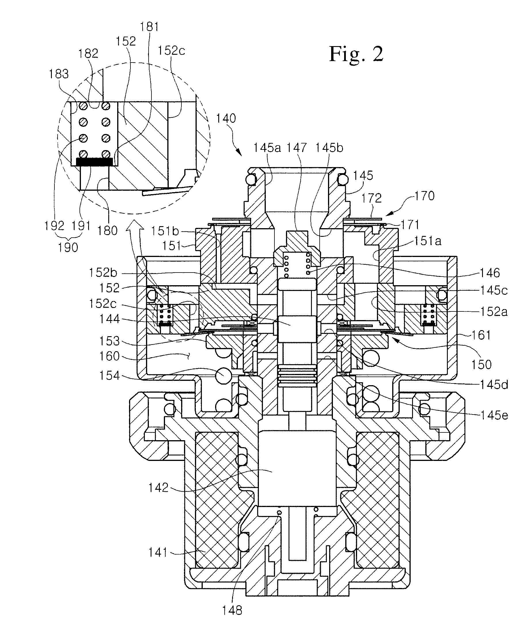 Damping force variable valve assembly