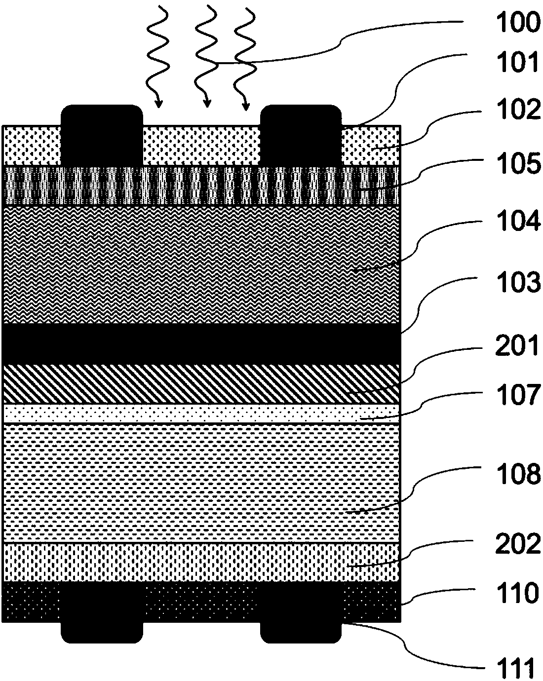 Solar cell having a plurality of absorbers connected to one another by means of charge-carrier-selective contacts