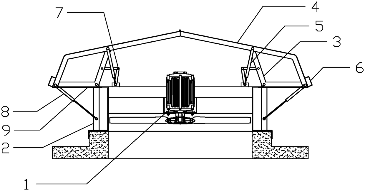 Roof fan with open-close type rainhats