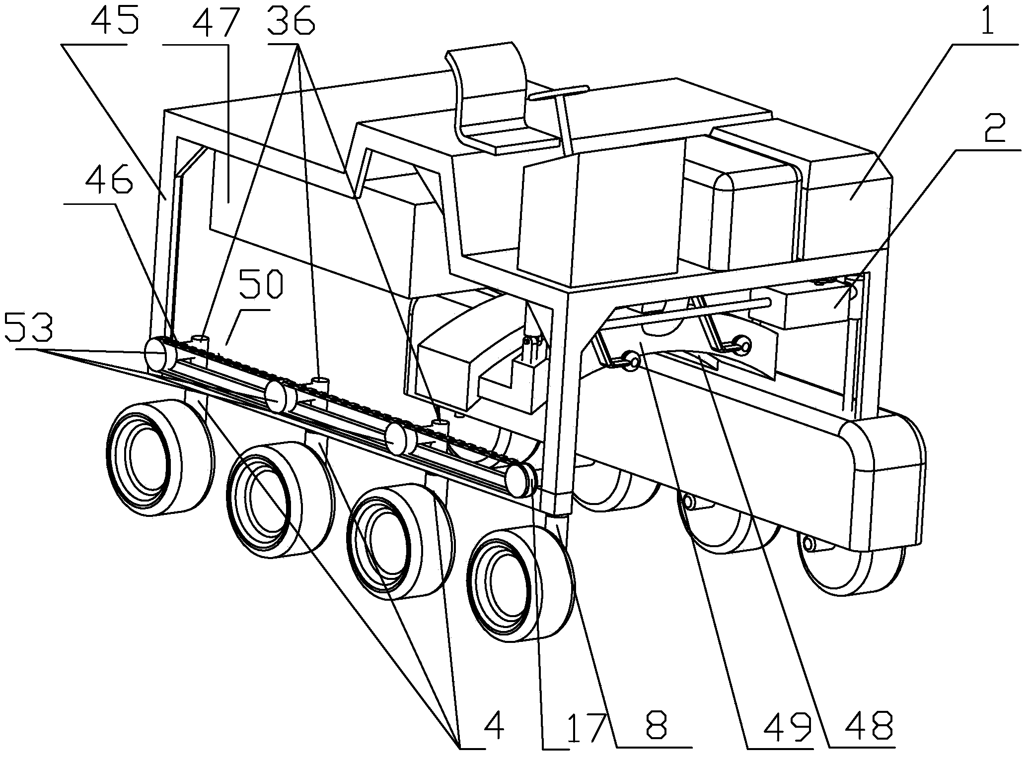 Tea picking machine with multi-wheel bump-proof walking mechanism