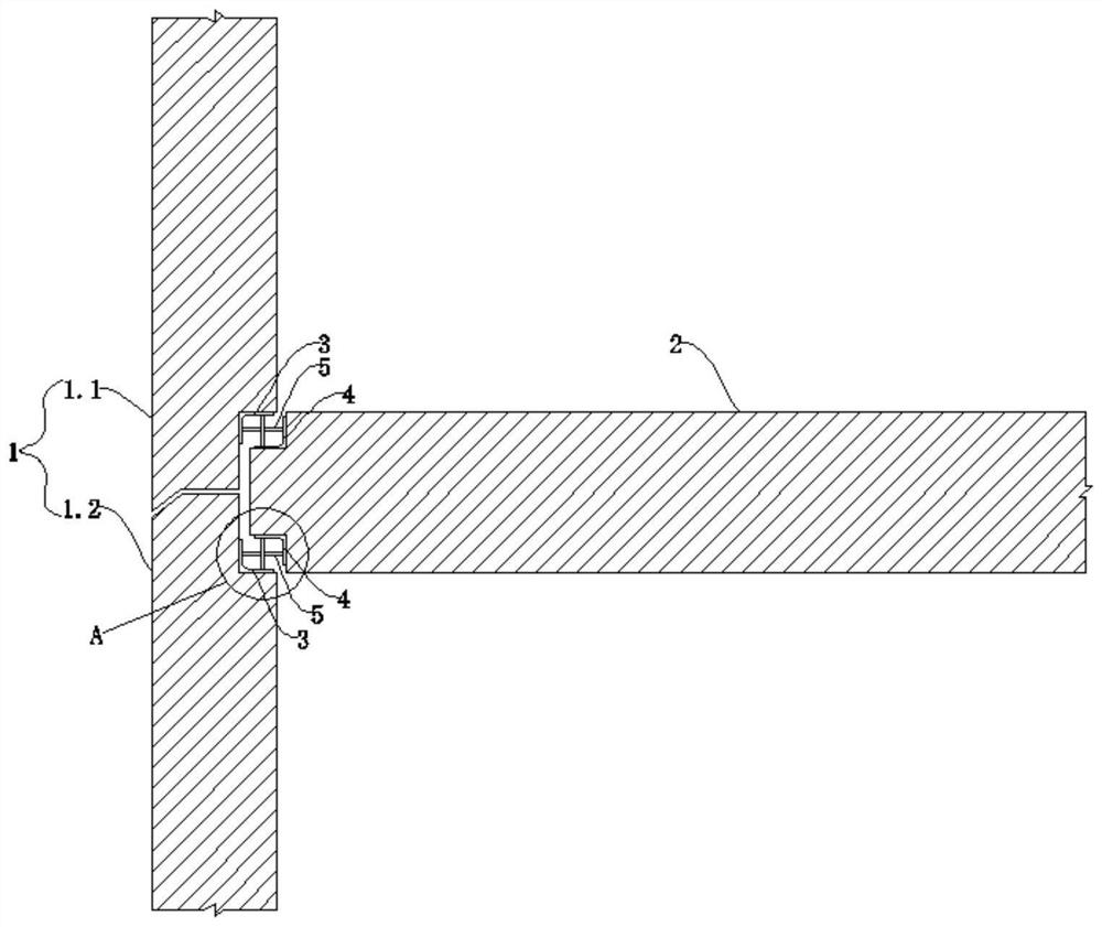 Connecting structure and method for externally-hung wallboard and precast beam