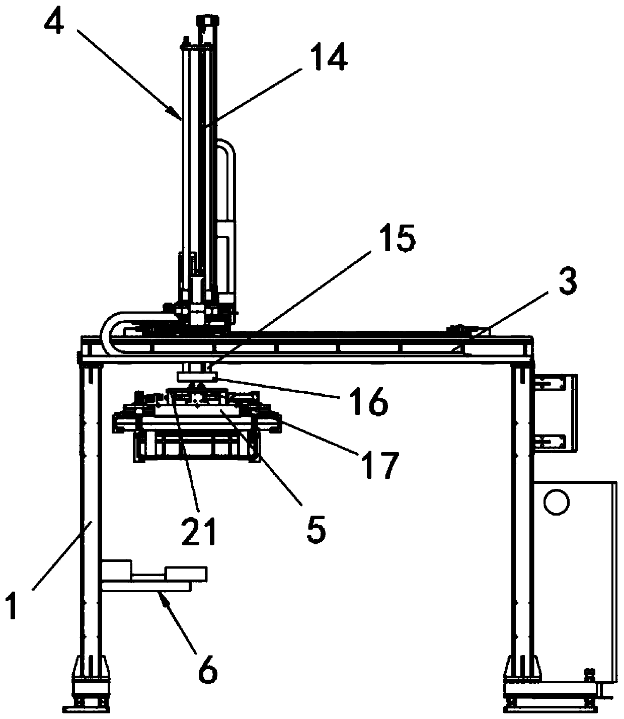 Container portal crane with double trolleys, and working method thereof