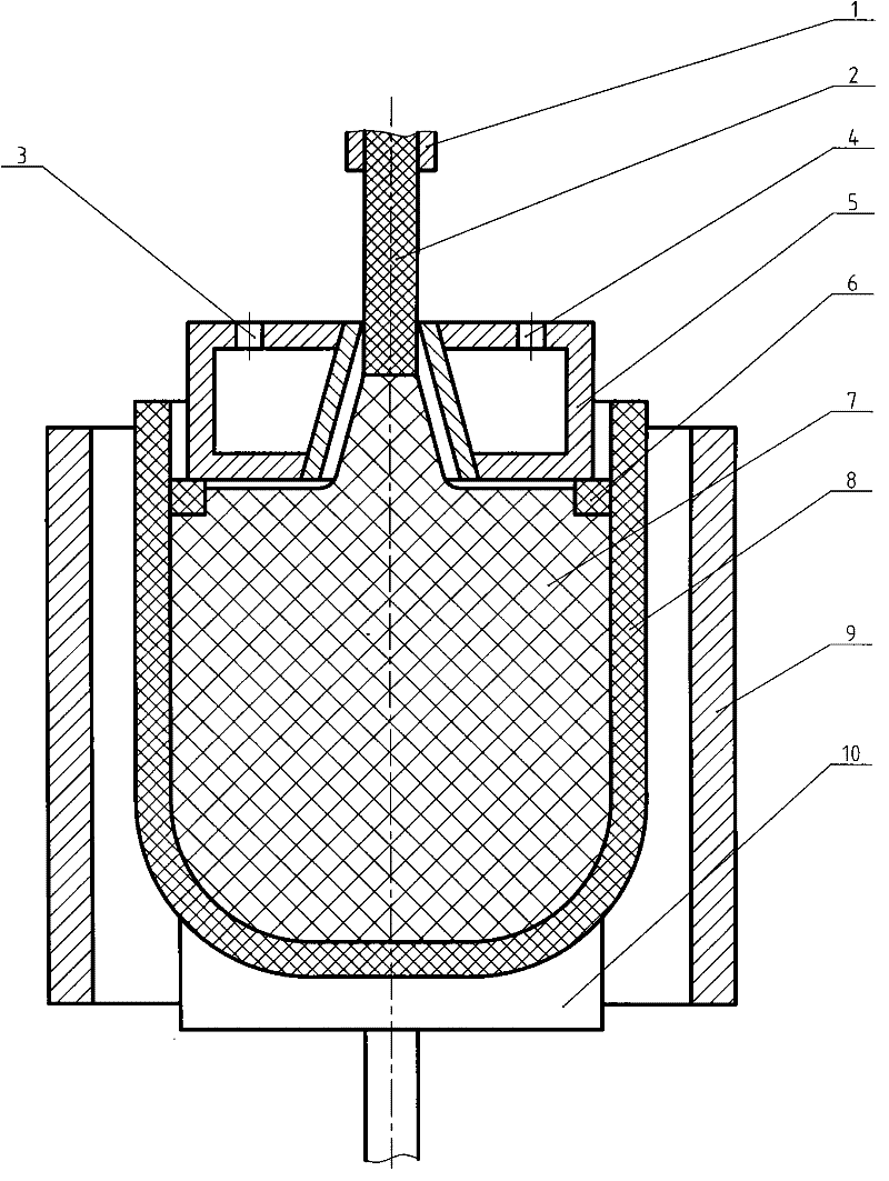 Method for pulling silicon core by crystal crushed material and device for applying same