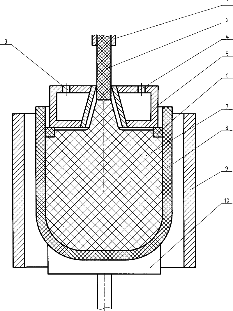 Method for pulling silicon core by crystal crushed material and device for applying same