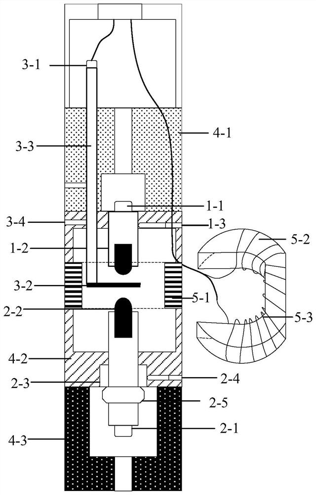 Three-electrode controllable self-arc-extinguishing discharge switch device structure for underground operation