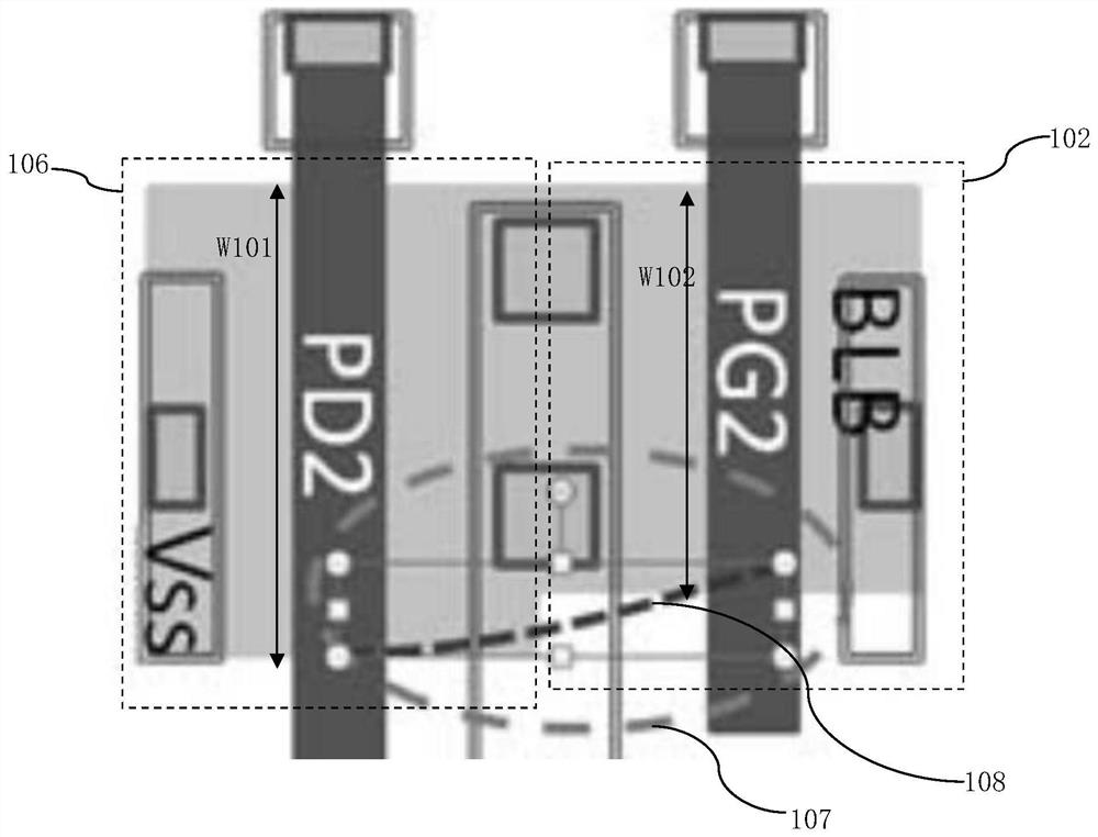 6t storage unit structure of sram