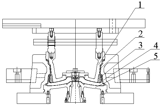 Aluminum alloy hub core pulling casting mold and process thereof