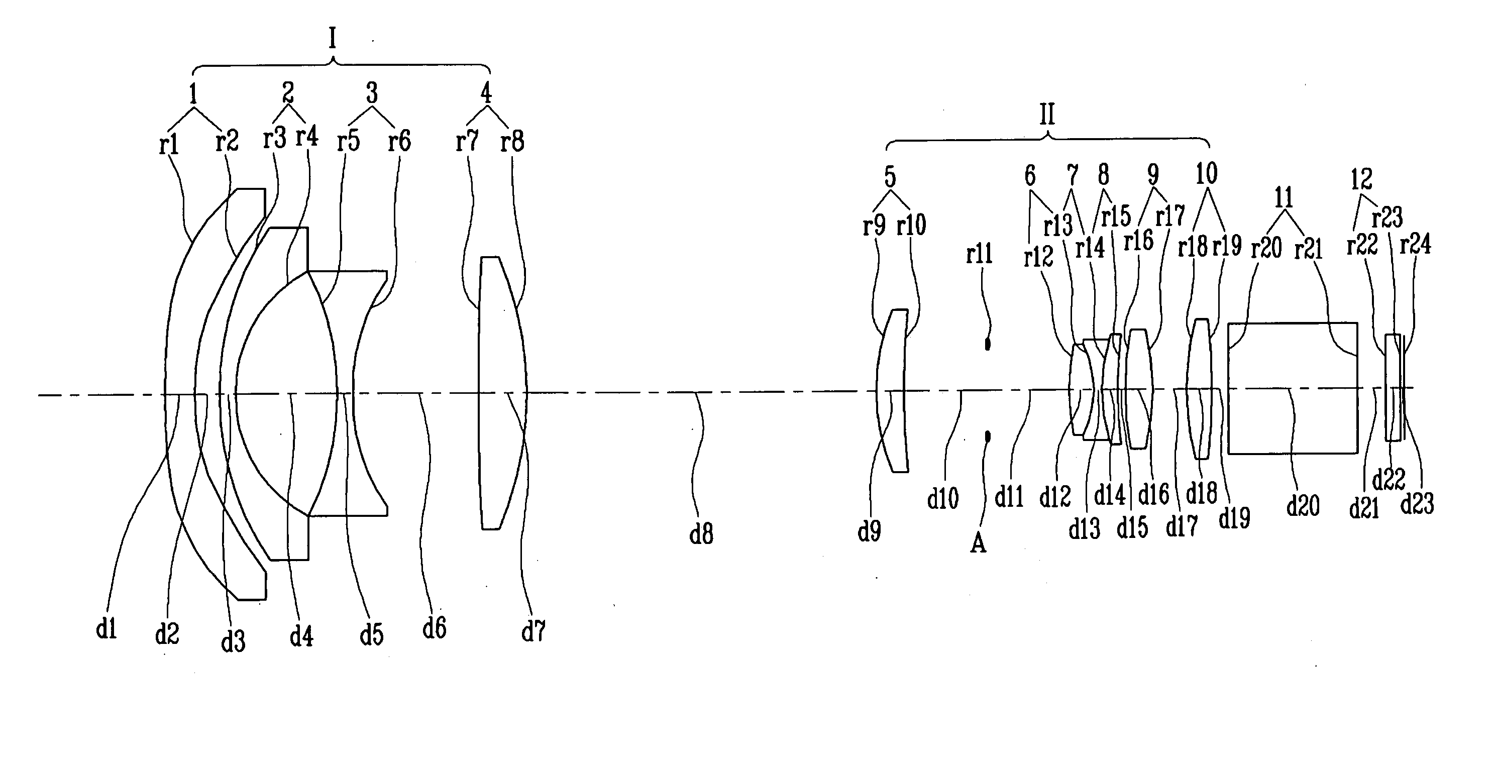 Wide-angle projection lens