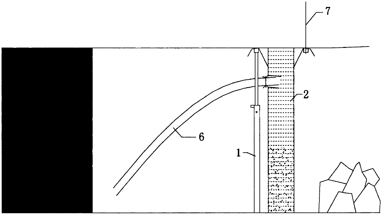 Gob-side entry retaining method for pouring spacing concrete walls in tunnel of advanced highwall