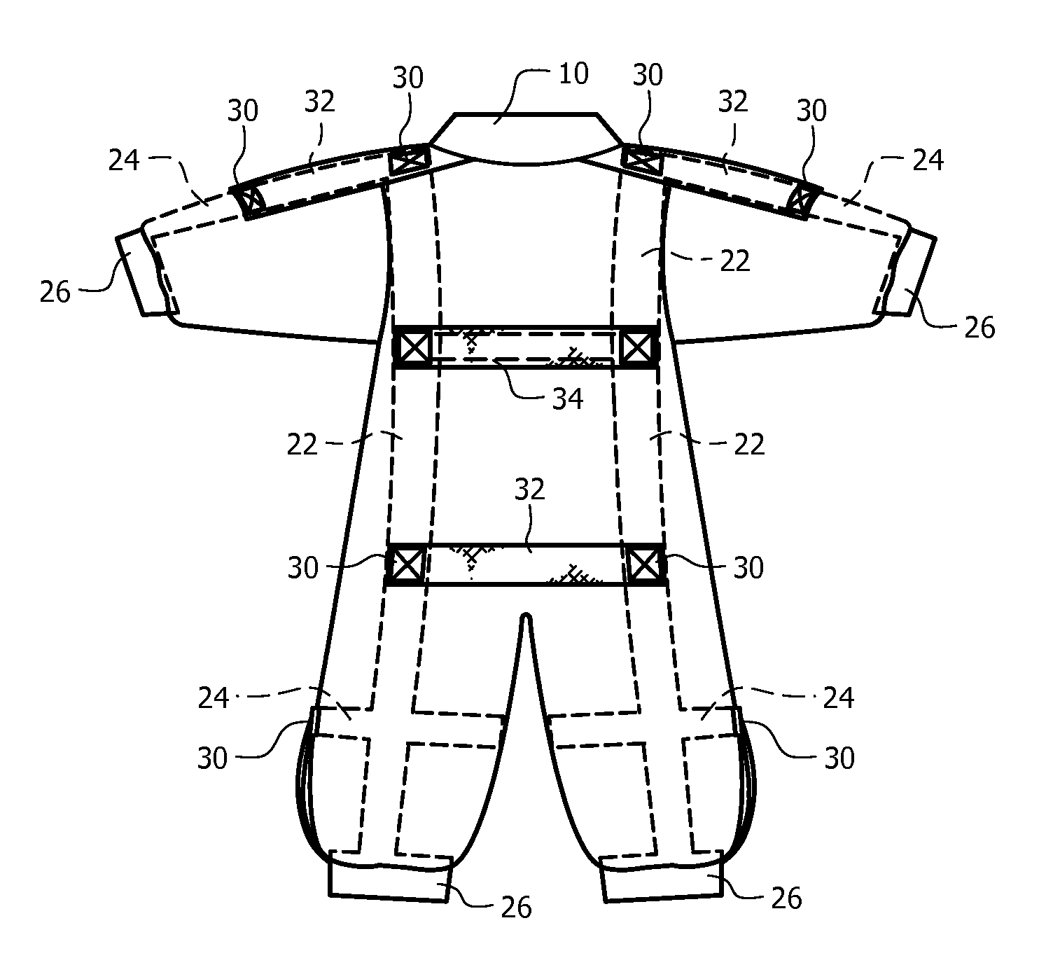 Children's clothing with hidden harness and exterior handholds
