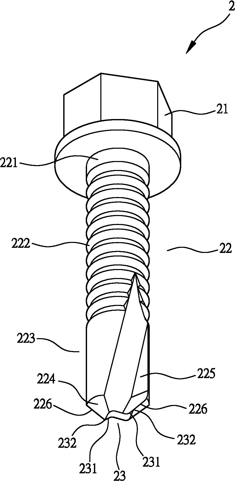 Self drilling screw structure